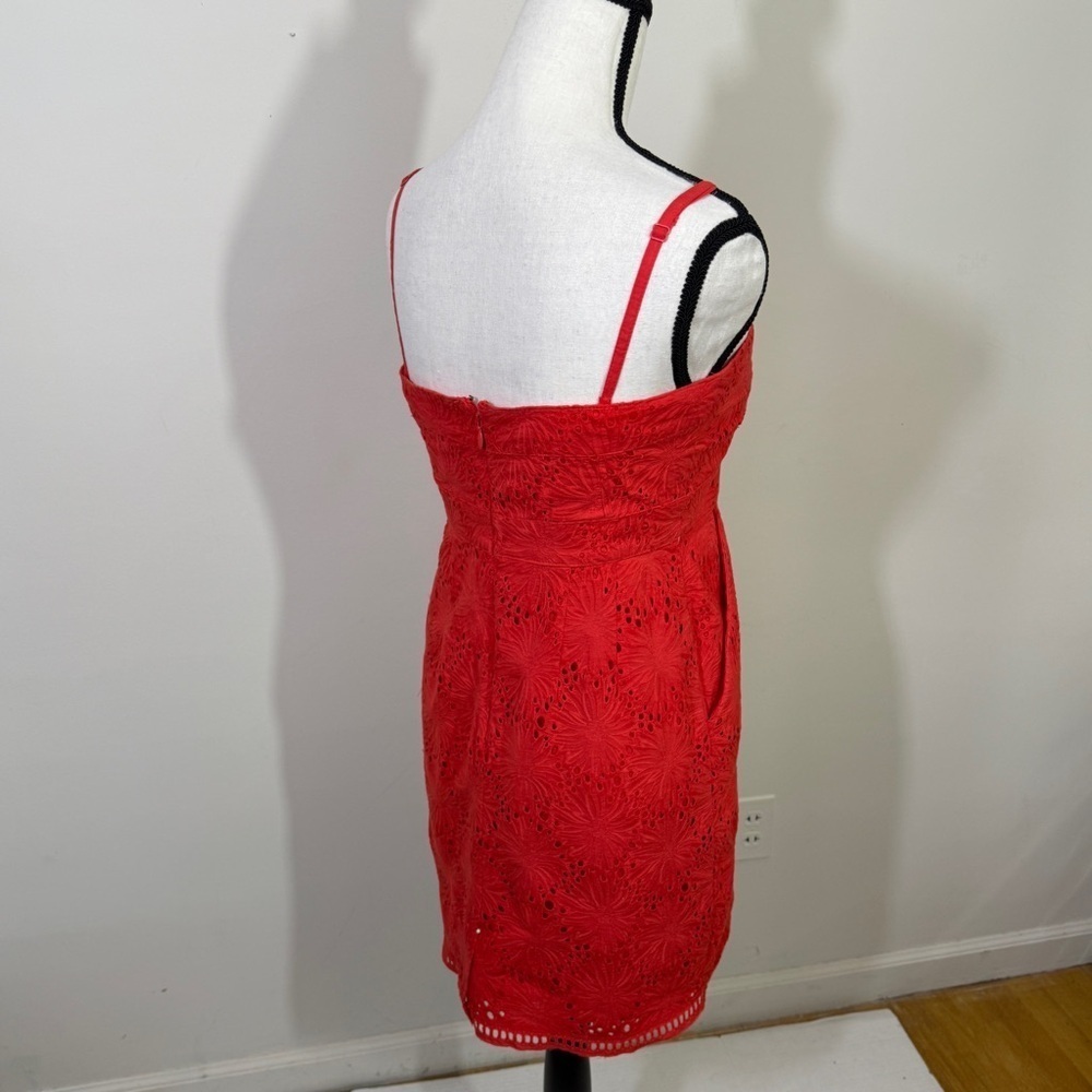 New York & Company Red Ruched Mini Sundress - Picture 2 of 10
